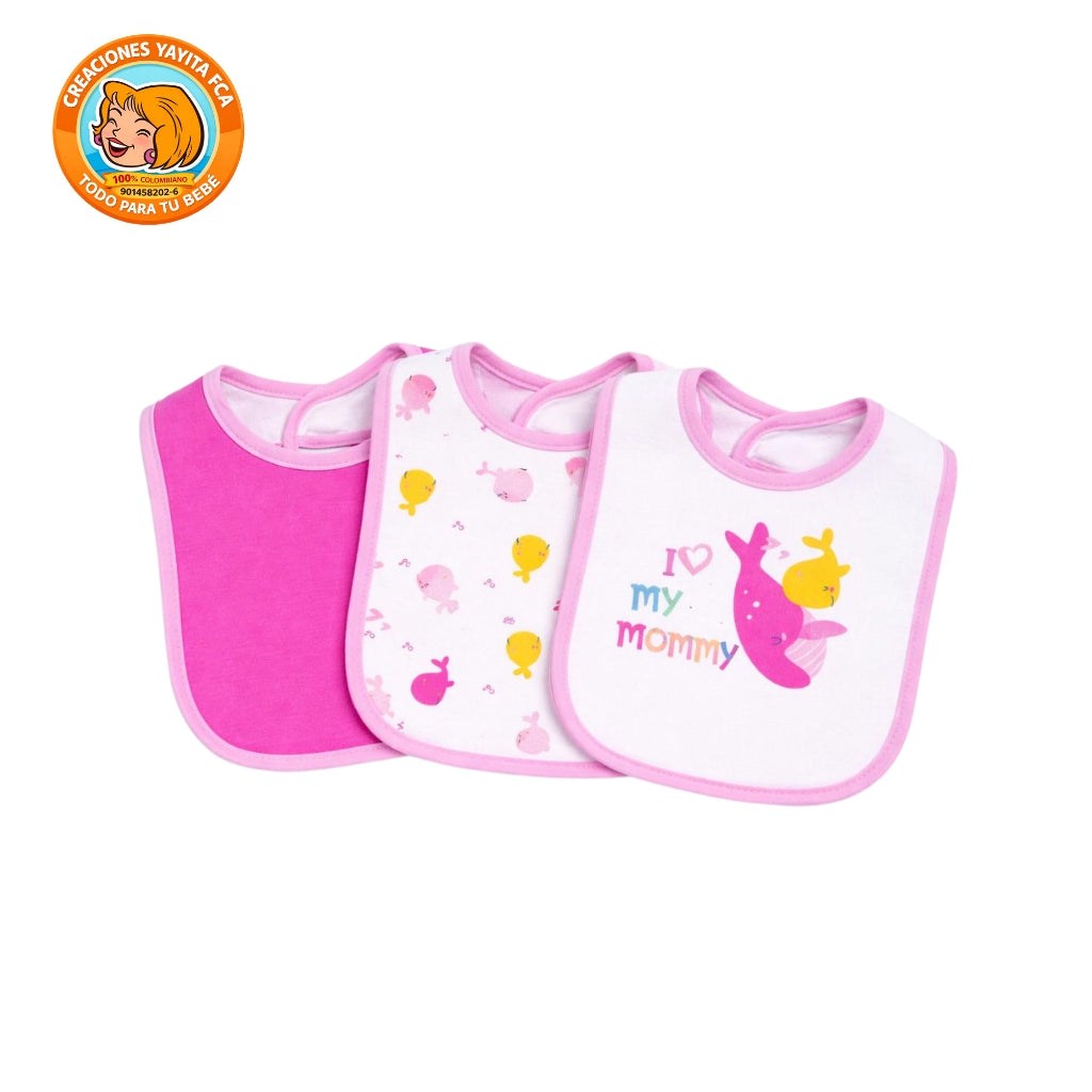 Juego De 3 Baberos Para Bebés